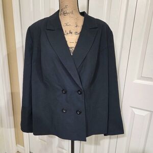 Jessica London New Women's Double-Breasted Black Blazer Size 18